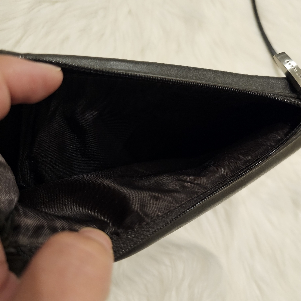 Vintage Black Leather Women's Wallet On Chain w/Cell Phone Holder - Picture 4 of 9